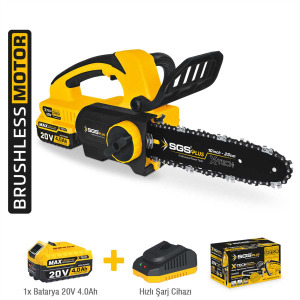 AKÜLÜ AĞAÇ KESME TESTERESİ SETİ 25 CM 20V 1*4.0 Ah (KÖMÜRSÜZ MOTOR)